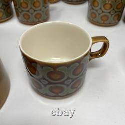 Lot de 21 tasses Hornsea Bronte et Saffron vintage des années 1970, 2 cafetières Saffron