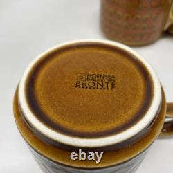 Lot de 21 tasses Hornsea Bronte et Saffron vintage des années 1970, 2 cafetières Saffron