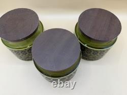 Lot de 3 bocaux de rangement vintage Hornsea Heirloom pour thé/café/sucre, petits, verts