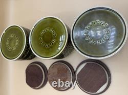 Lot de 3 bocaux de rangement vintage Hornsea Heirloom pour thé/café/sucre, petits, verts
