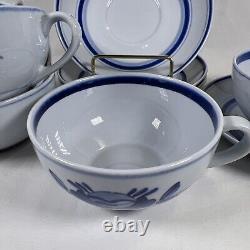 Lot de 5 ensembles tasse et soucoupe Vintage Arabia Finland Blue Rose pour thé et café