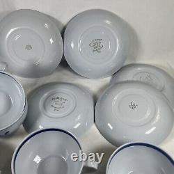 Lot de 5 ensembles tasse et soucoupe Vintage Arabia Finland Blue Rose pour thé et café