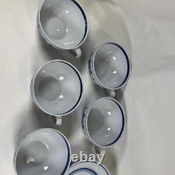 Lot de 5 ensembles tasse et soucoupe Vintage Arabia Finland Blue Rose pour thé et café