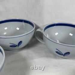 Lot de 5 ensembles tasse et soucoupe Vintage Arabia Finland Blue Rose pour thé et café