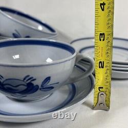 Lot de 5 ensembles tasse et soucoupe Vintage Arabia Finland Blue Rose pour thé et café