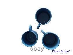 Lot de 7 anciennes tasses à café et soucoupes en jaspe néoclassique de Wedgwood bleu