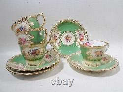 Luxe Spode Copelands Chine Y589 Spode Période 1790-1820 4 Tasses à Demitasse Saucisses