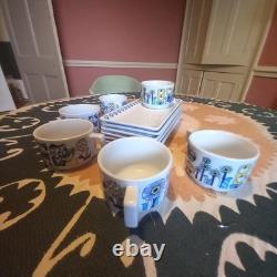 MOSA Maastricht ensemble immaculé de 6 assiettes à croissants vintage. Années 1960, Jef Schijns