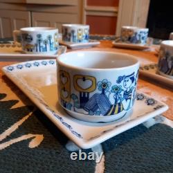 MOSA Maastricht ensemble immaculé de 6 assiettes à croissants vintage. Années 1960, Jef Schijns