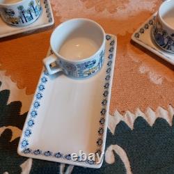 MOSA Maastricht ensemble immaculé de 6 assiettes à croissants vintage. Années 1960, Jef Schijns