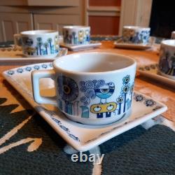 MOSA Maastricht ensemble immaculé de 6 assiettes à croissants vintage. Années 1960, Jef Schijns