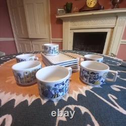 MOSA Maastricht ensemble immaculé de 6 assiettes à croissants vintage. Années 1960, Jef Schijns