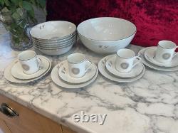 Magnifique ensemble de fruits vintage et 4 trios à café Limoges jamais utilisés monogramme Gl