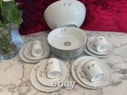 Magnifique ensemble de fruits vintage et 4 trios à café Limoges jamais utilisés monogramme Gl