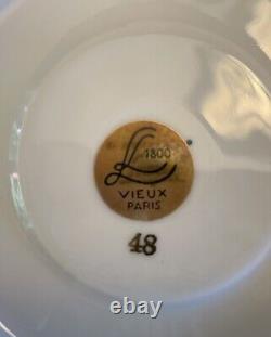Magnifique ensemble vintage de 6 tasses / soucoupes Vieux Paris 1800 LL