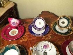 Mélange De 6 Tasses Et Soucoupes Vintage Allemand Gloria Coffee Porcelain Set