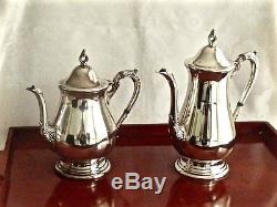 Merveilleux Vintage Silver Plated Tea & Coffee Set On Bandeaux Viners