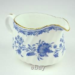 Minton Hardwicke Hall Blue And White Coffee Pot Demitasse Cup Saucer Fine Chine