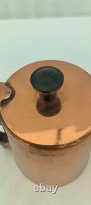 Mitchell Rose service à thé et café 5 pièces cuivre Rhodésie eau sucre plateau en bois