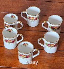 Mugs à thé et café en porcelaine fine Elizabethan vintage des années 60, ensemble de 6, jardin anglais