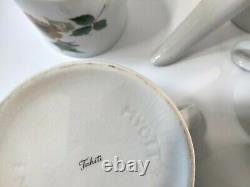 Myott Tahiti Flower Leaf Pattern Set Cafeter Pot 6 X Mugs Lait & Sugar Bowl Rare