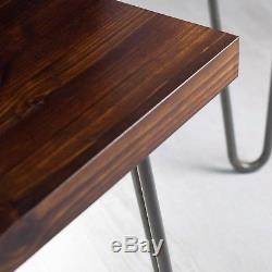 Nouvelle Table Basse En Bois Massif Vintage / Nid En Épingle À Cheveux, Bois Foncé Rustique
