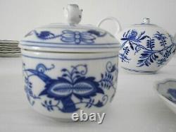 Original Vintage Zwiebelmuster Tchécoslovaquie Blue Onion Tea /coffee Set For 6