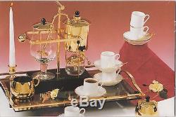 Perco Rétro Vintage Balance Café Maker 0,6 Litre Comp Set Vgc 24kt Gold Plate