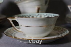 Porcelaine France Limoges Bardet Turquoise Vintage Tea Cup 10 Personnes Set Bol