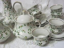 Porcelaine Russe Vintage Soviétique Café Set, Gorodnica Marque, Urss, 70 Ans. Rare