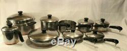 Qce Vtg Avant 1968 Copper Bottom Revere Ware Marmite Sauce Frying Pan Café Set