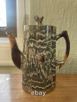 RARE Ensemble à café et thé en argent Art Déco Arthur Wood 4 pièces des années 1930