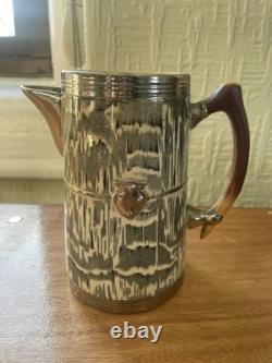 RARE Ensemble à café et thé en argent Art Déco Arthur Wood 4 pièces des années 1930