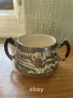 RARE Ensemble à café et thé en argent Art Déco Arthur Wood 4 pièces des années 1930