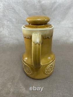 RARE Ensemble de Café en Poterie Japonaise à Émaillage Goutte à Goutte - Cafetière, 4 Tasses, Pot à Lait