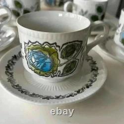 RARE Ensemble de thé/café vintage Kathie Winkle complet dans le motif Lee Ann Rose