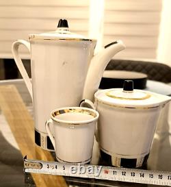 Rare Ensemble de Café en Porcelaine Vintage Tallinn URSS Années 1970 Gorodnitsky Porcelaine