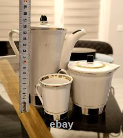 Rare Ensemble de Café en Porcelaine Vintage Tallinn URSS Années 1970 Gorodnitsky Porcelaine