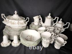 Rare Ensemble de Dîner, Thé et Café Vintage Éternel Beau pour 6