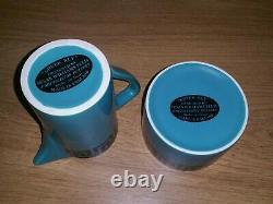 Rare Portmeirion Susan Williams-ellis Grec Key Coffee Set Blue Black Vintage