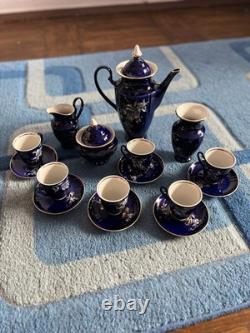 Rare Service à Thé et Café en Porcelaine Korosten URSS Soviétique Vintage Collectible
