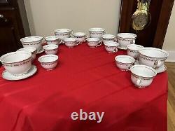 Rare Set de 24 Pièces de Thé, Café, Expresso Zsolnay Hongrie Vintage Célèbre