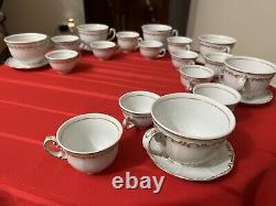 Rare Set de 24 Pièces de Thé, Café, Expresso Zsolnay Hongrie Vintage Célèbre