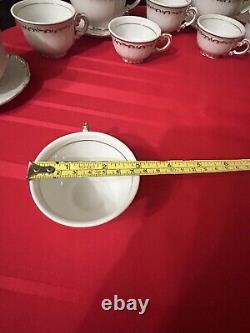 Rare Set de 24 Pièces de Thé, Café, Expresso Zsolnay Hongrie Vintage Célèbre