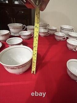 Rare Set de 24 Pièces de Thé, Café, Expresso Zsolnay Hongrie Vintage Célèbre