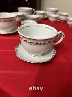 Rare Set de 24 Pièces de Thé, Café, Expresso Zsolnay Hongrie Vintage Célèbre