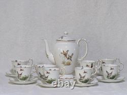 Rare Vintage 16 pièces Service à café de la série Game en porcelaine Crown Staffordshire Patt No A16411