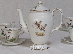 Rare Vintage 16 pièces Service à café de la série Game en porcelaine Crown Staffordshire Patt No A16411