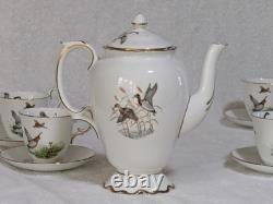 Rare Vintage 16 pièces Service à café de la série Game en porcelaine Crown Staffordshire Patt No A16411