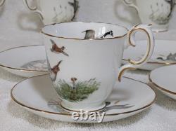 Rare Vintage 16 pièces Service à café de la série Game en porcelaine Crown Staffordshire Patt No A16411
